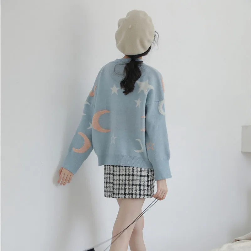 "CHIC MOON STAR PASTEL" SWEATER K122805