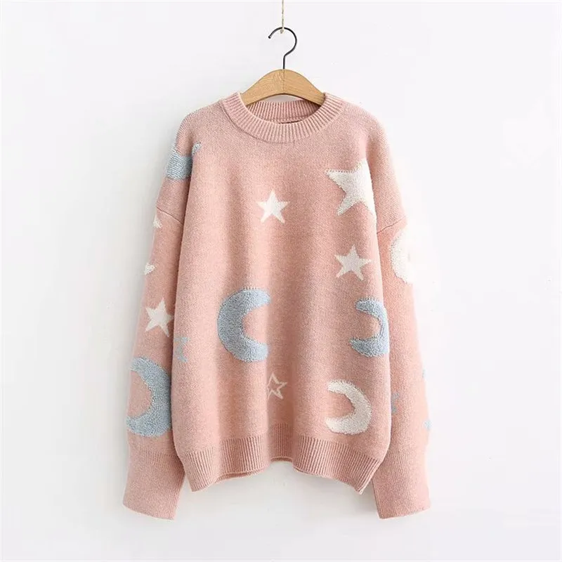 "CHIC MOON STAR PASTEL" SWEATER K122805