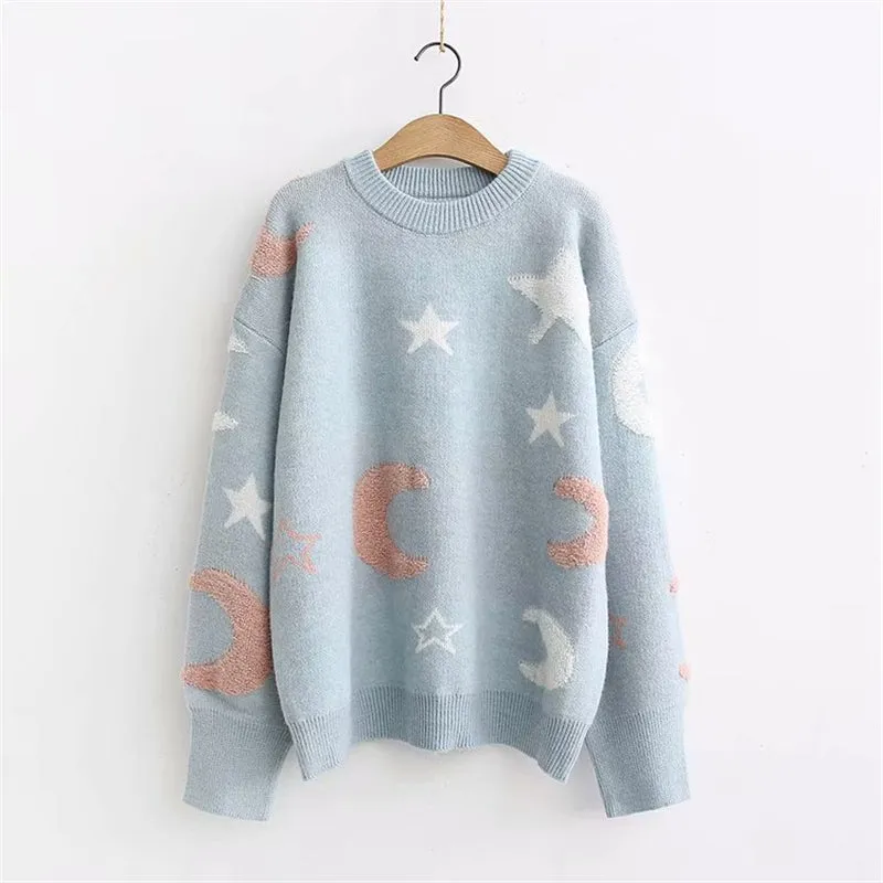 "CHIC MOON STAR PASTEL" SWEATER K122805