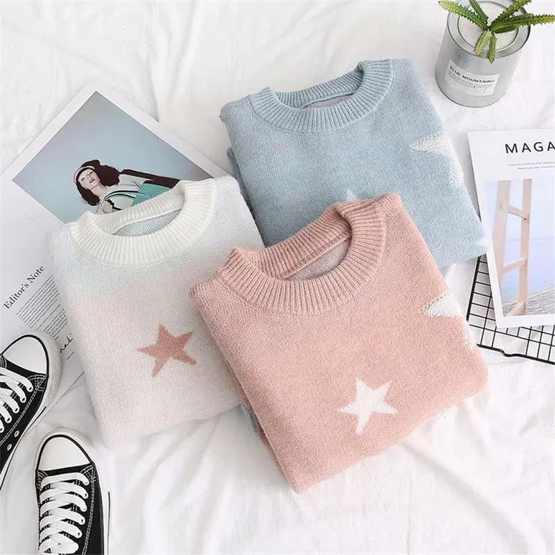 "CHIC MOON STAR PASTEL" SWEATER K122805
