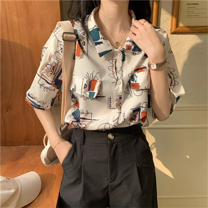 "CHIC RETRO PRINTED SHORT-SLEEVED" SHIRT UB2351