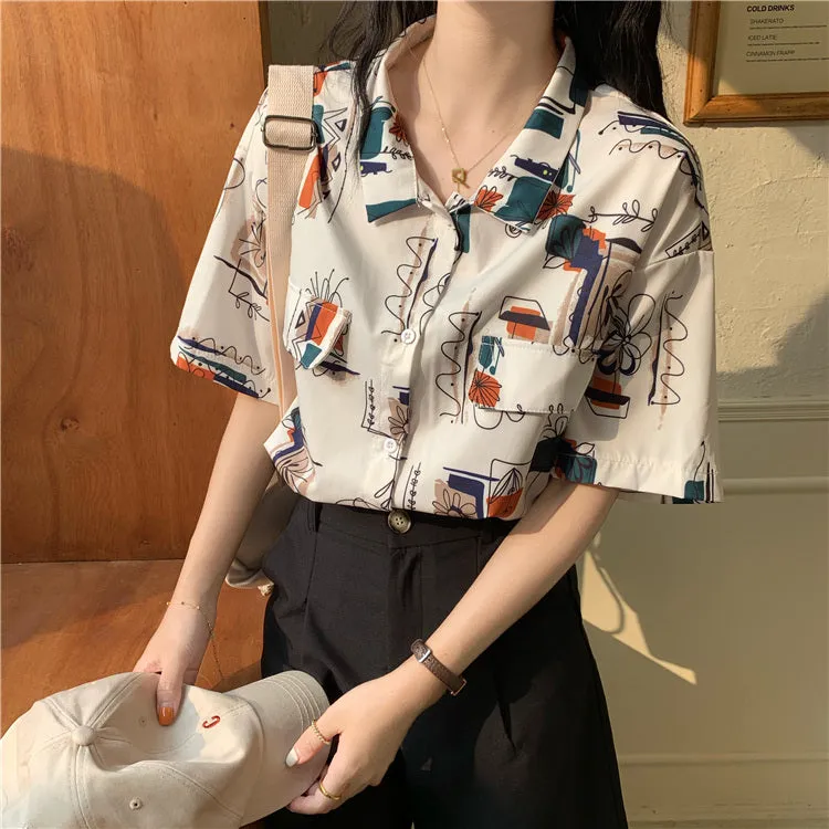 "CHIC RETRO PRINTED SHORT-SLEEVED" SHIRT UB2351