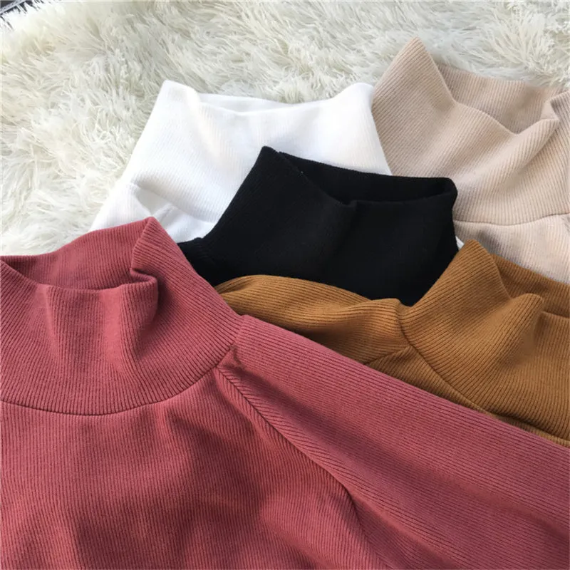 "CHIC RETRO TURTLENECK" PULLOVER KNIT TOP K090801