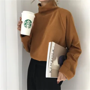 "CHIC RETRO TURTLENECK" PULLOVER KNIT TOP K090801