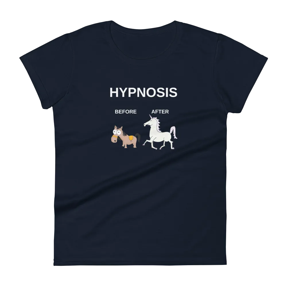 "Hypnosis Before and After" Funny Ladies' short sleeve t-shirt