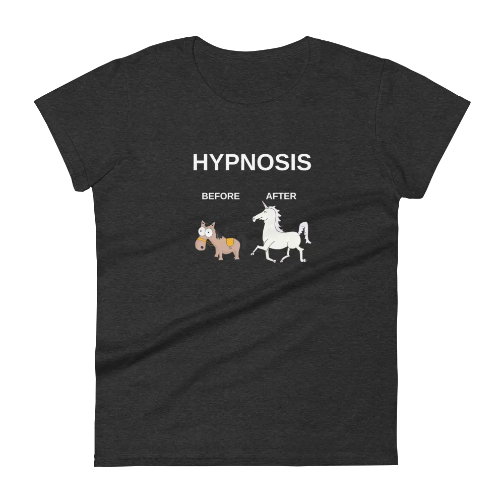 "Hypnosis Before and After" Funny Ladies' short sleeve t-shirt