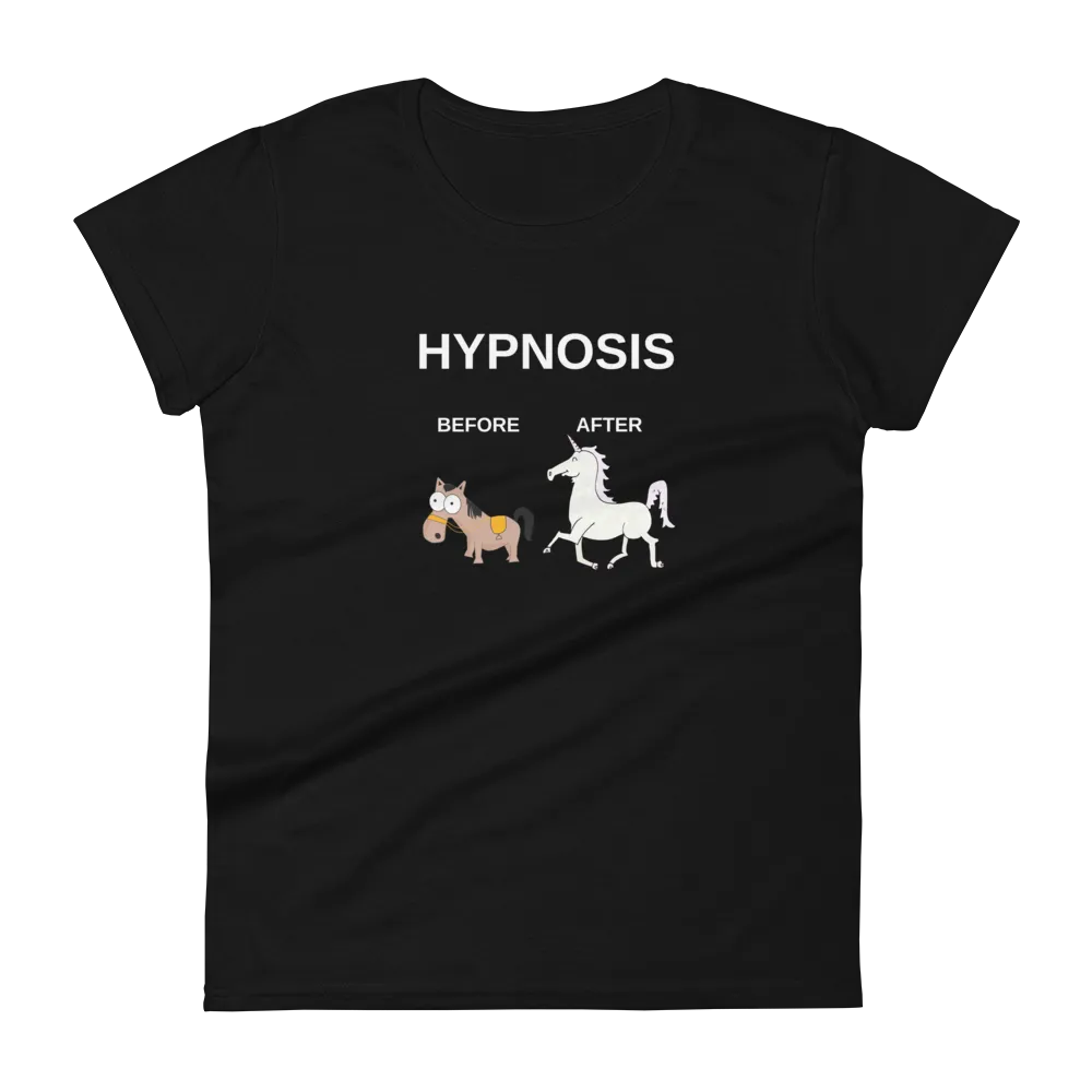 "Hypnosis Before and After" Funny Ladies' short sleeve t-shirt