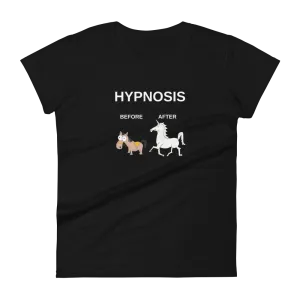 "Hypnosis Before and After" Funny Ladies' short sleeve t-shirt
