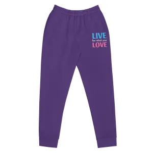 "LIVE FOR WHAT YOU LOVE" BY XCLUSIF POETIX PURPLE Women's Joggers