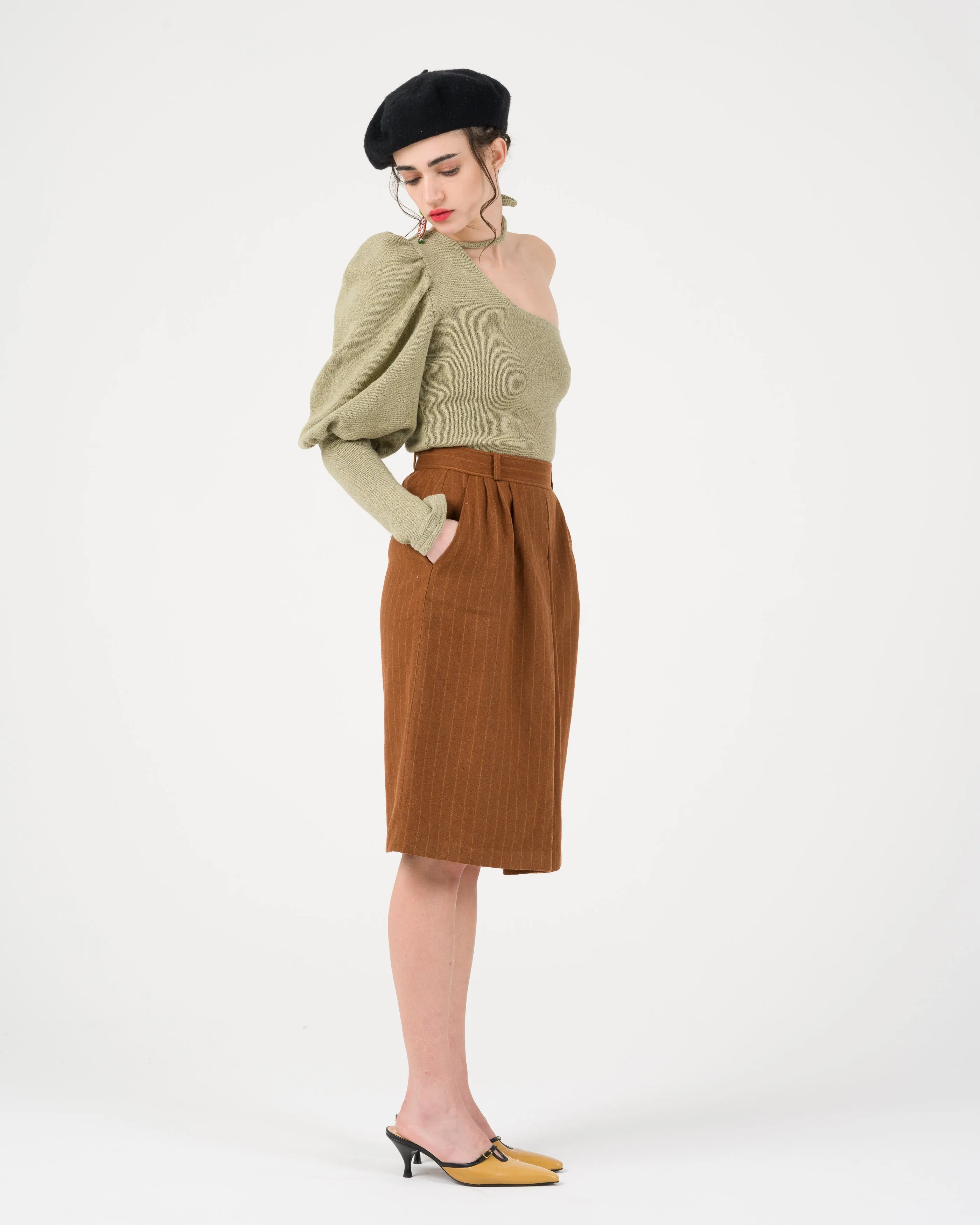 Recycled Cotton Sage Green Knit Top