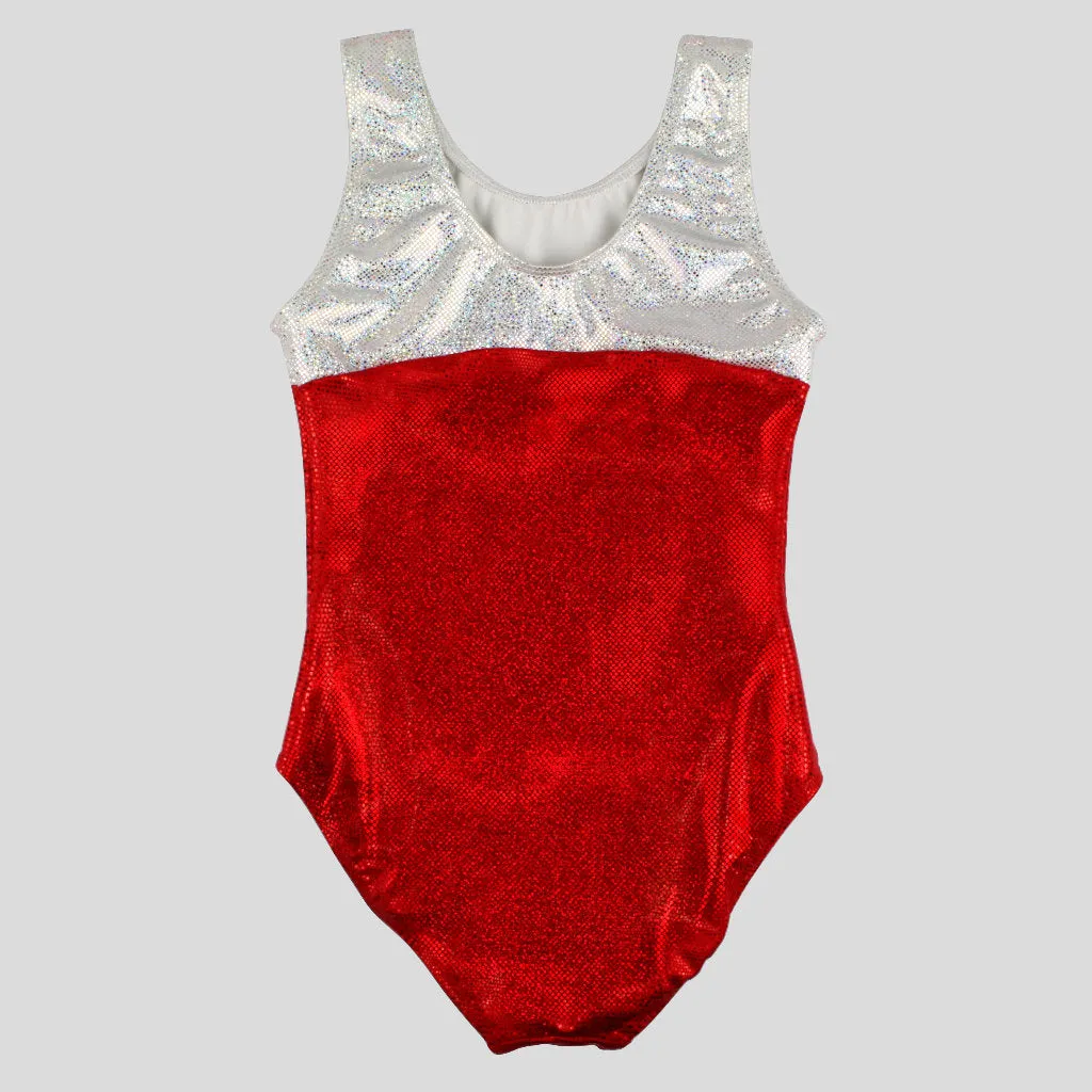 Red & White Shattered Glass Leotard