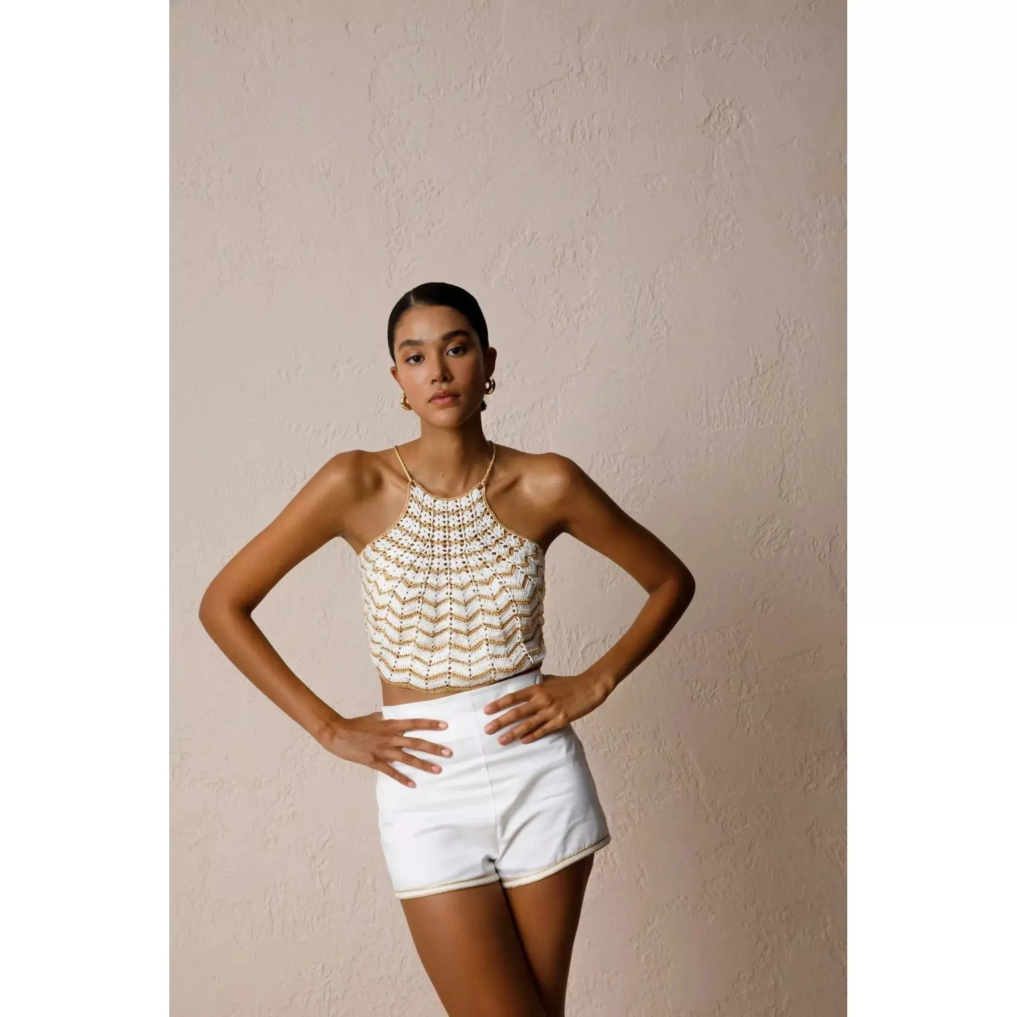 REGINA CROCHET HALTER TOP