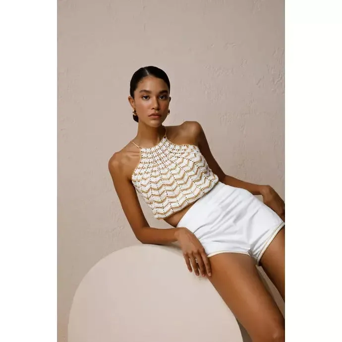 REGINA CROCHET HALTER TOP