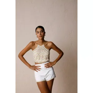 REGINA CROCHET HALTER TOP