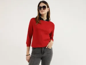 Regular Fit Round Neck Solid Tops