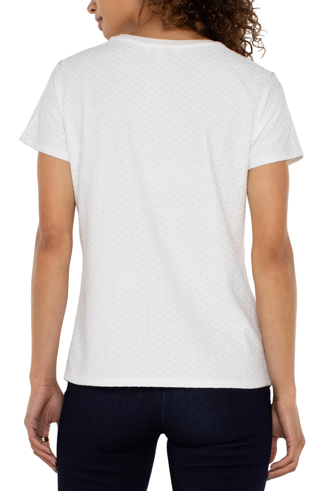 Rib Trim White Tee