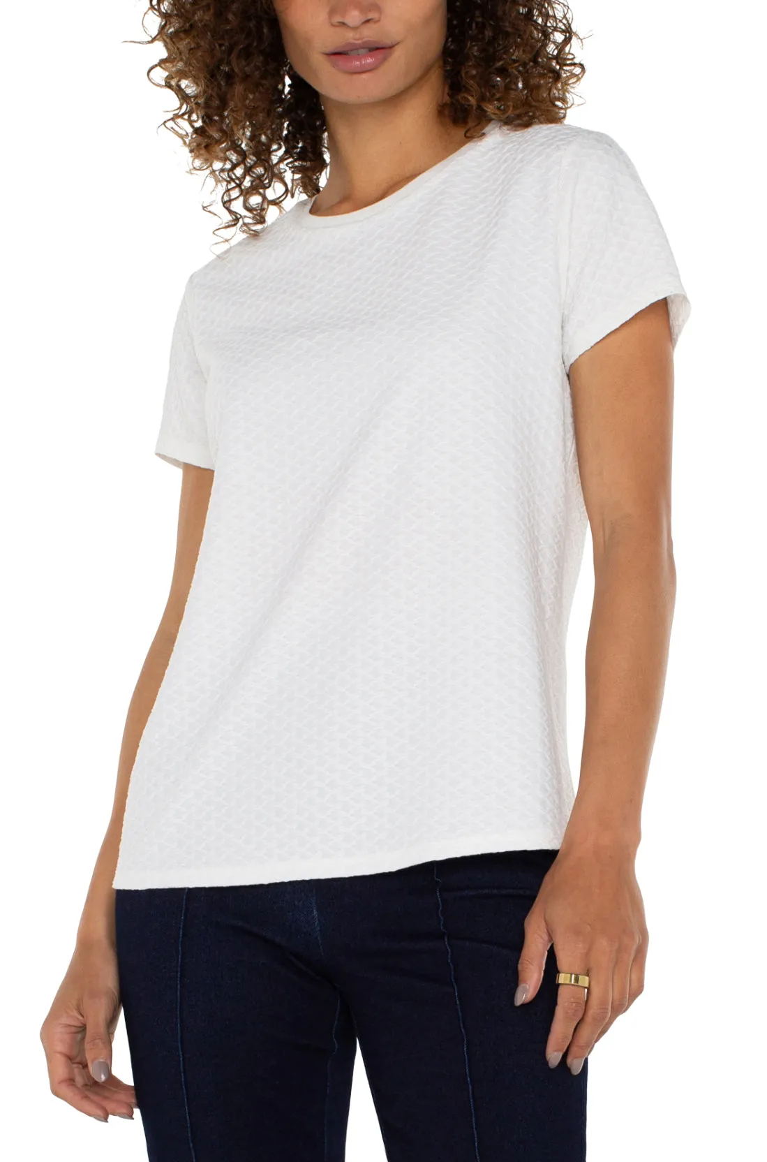 Rib Trim White Tee