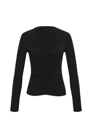Ribbed Ruched Top