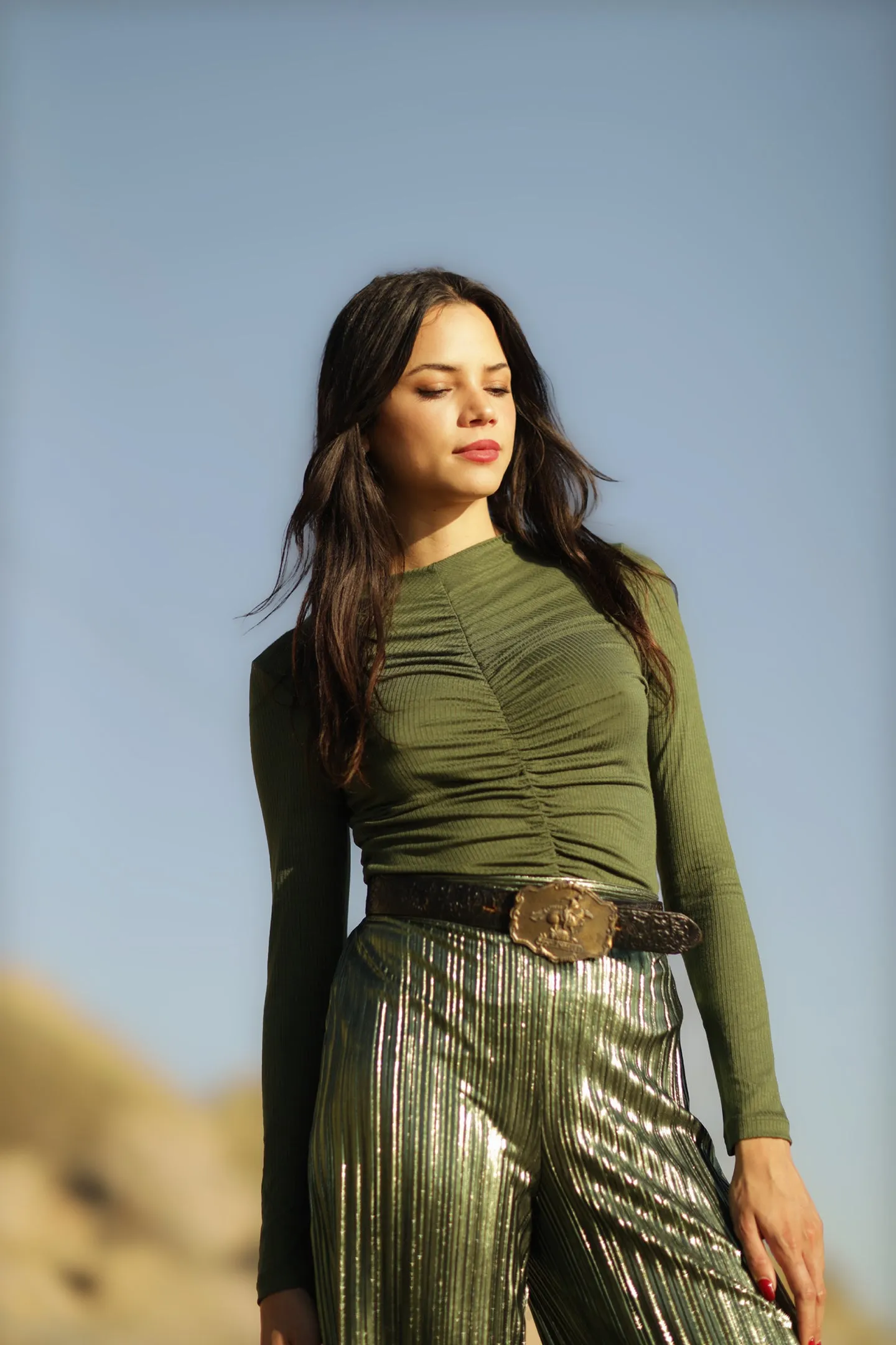 Ribbed Ruched Top