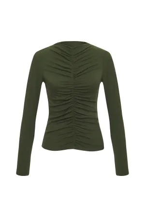 Ribbed Ruched Top