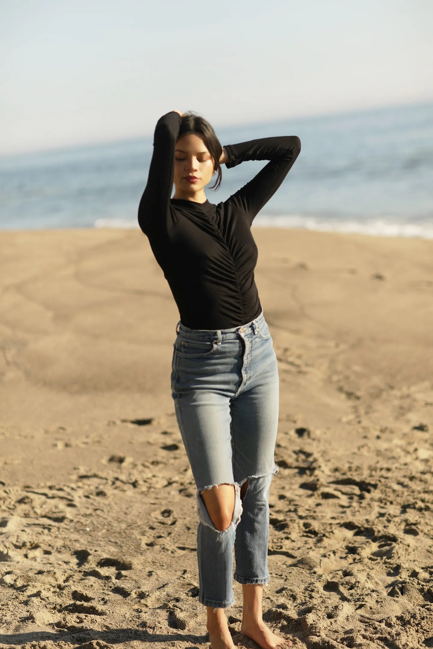Ribbed Ruched Top