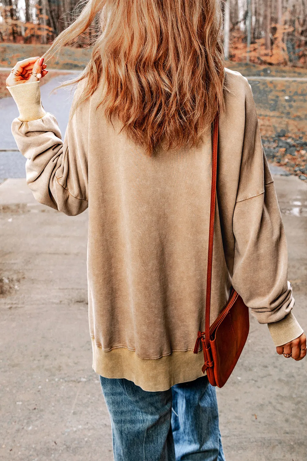 Ribbed Trim Oversized Sweatshirt