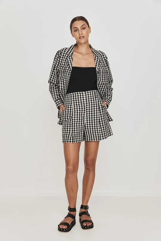 Rikki Boyfriend Shirt - Black/White Check