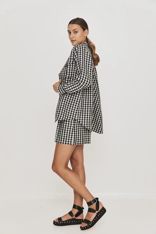 Rikki Boyfriend Shirt - Black/White Check