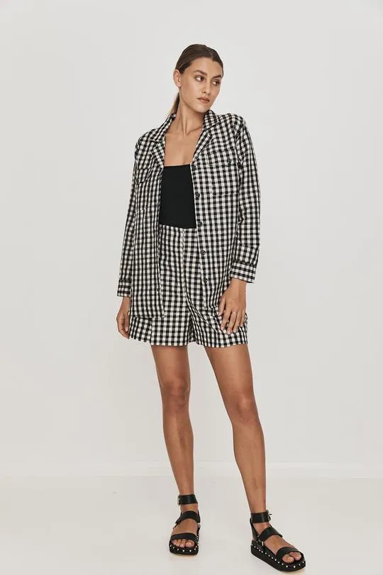 Rikki Boyfriend Shirt - Black/White Check