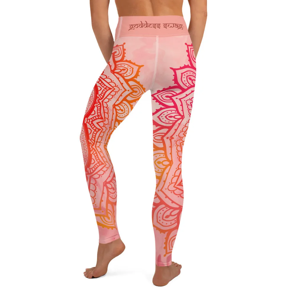 Root Chakra Mandala Leggings by Goddess Swag