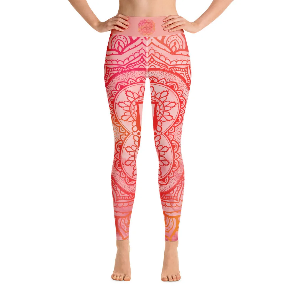 Root Chakra Mandala Leggings by Goddess Swag