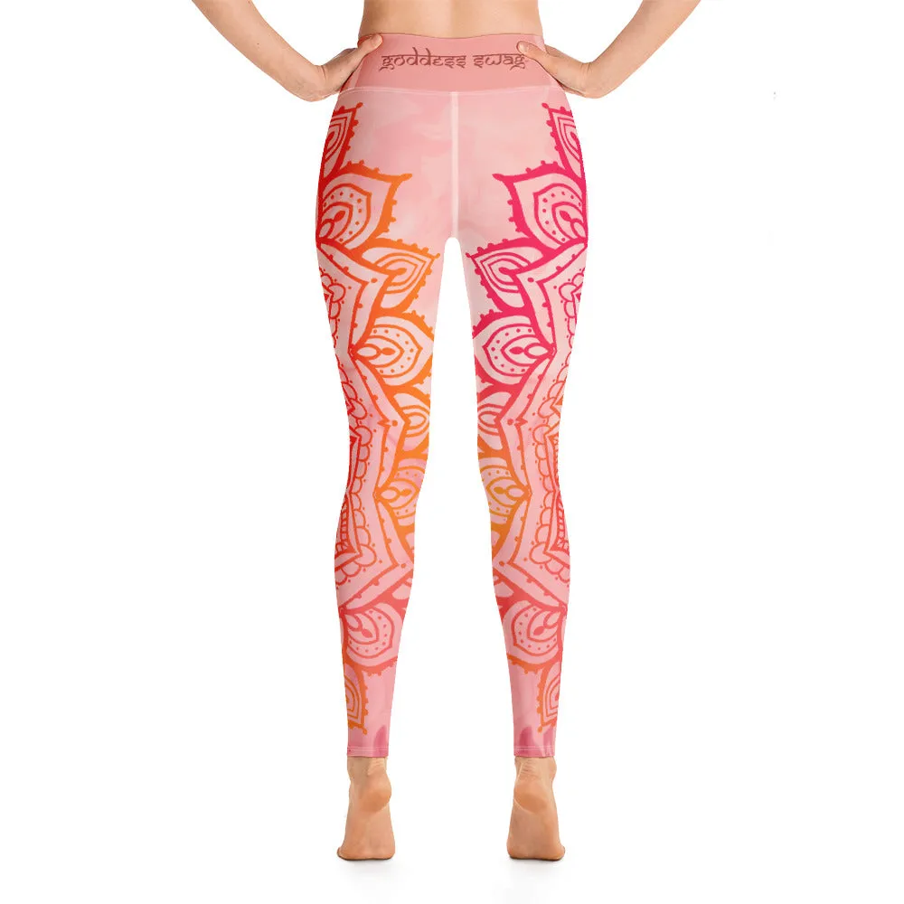 Root Chakra Mandala Leggings by Goddess Swag