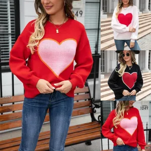 Round Neck Love Pullover Sweater
