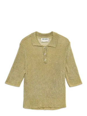 Ruby Gold Lurex Polo Knit