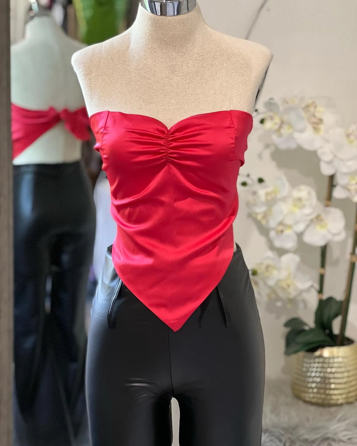 Satin wrap top