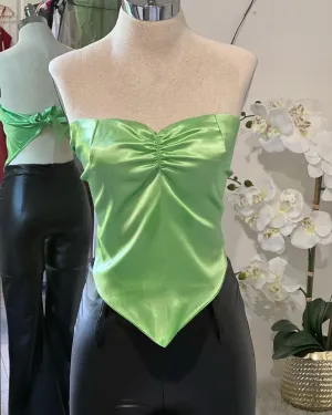 Satin wrap top