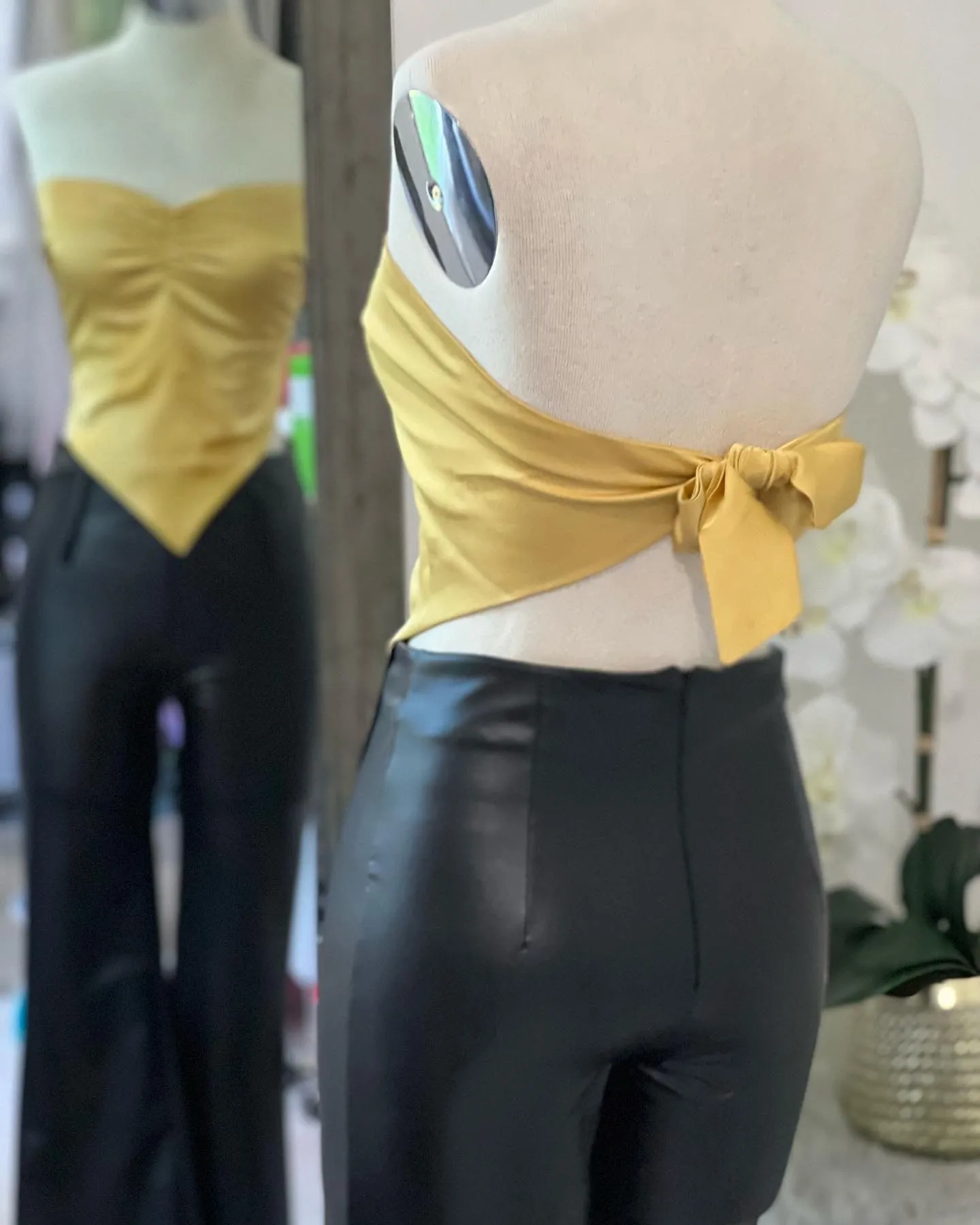 Satin wrap top