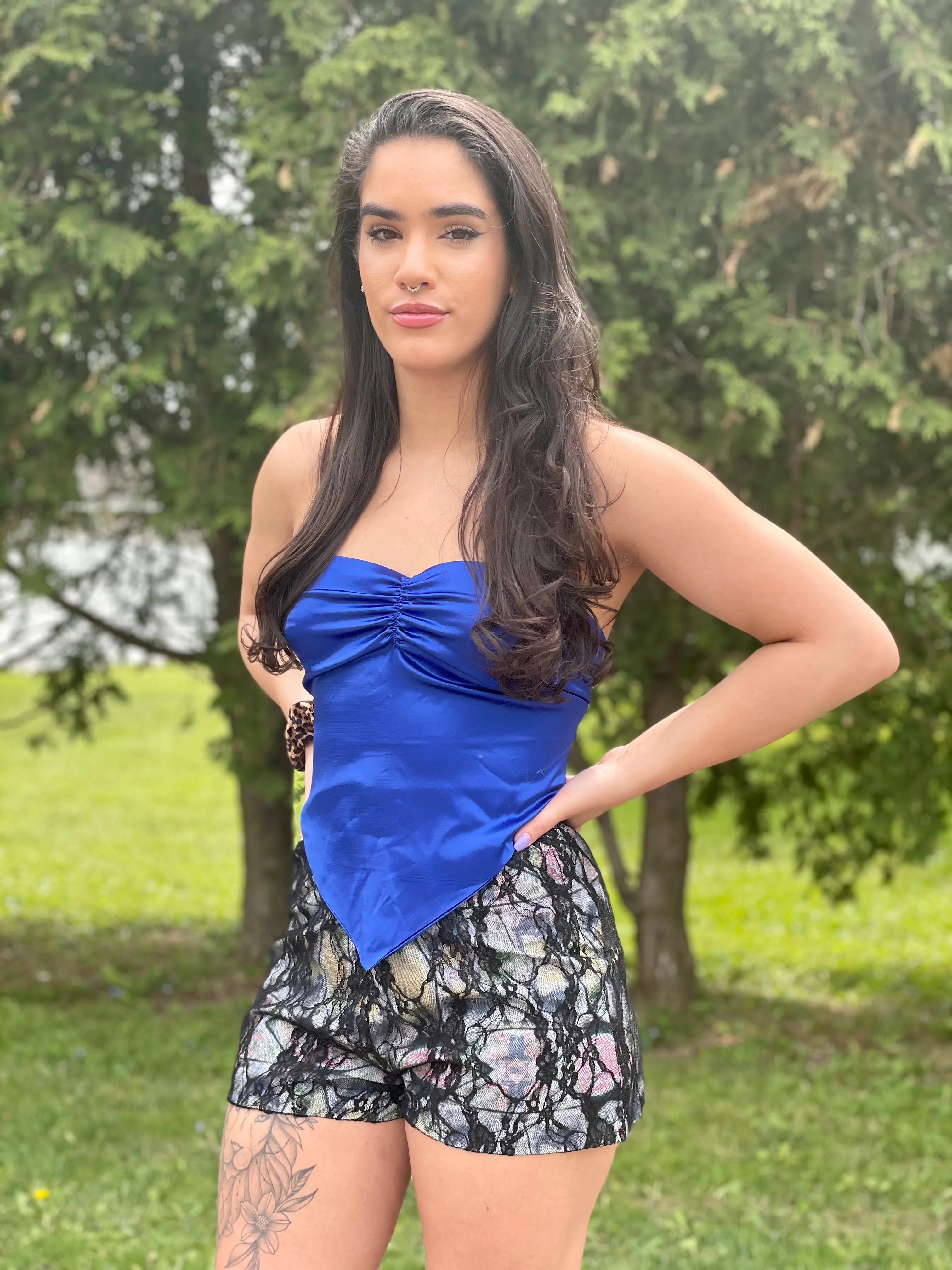 Satin wrap top