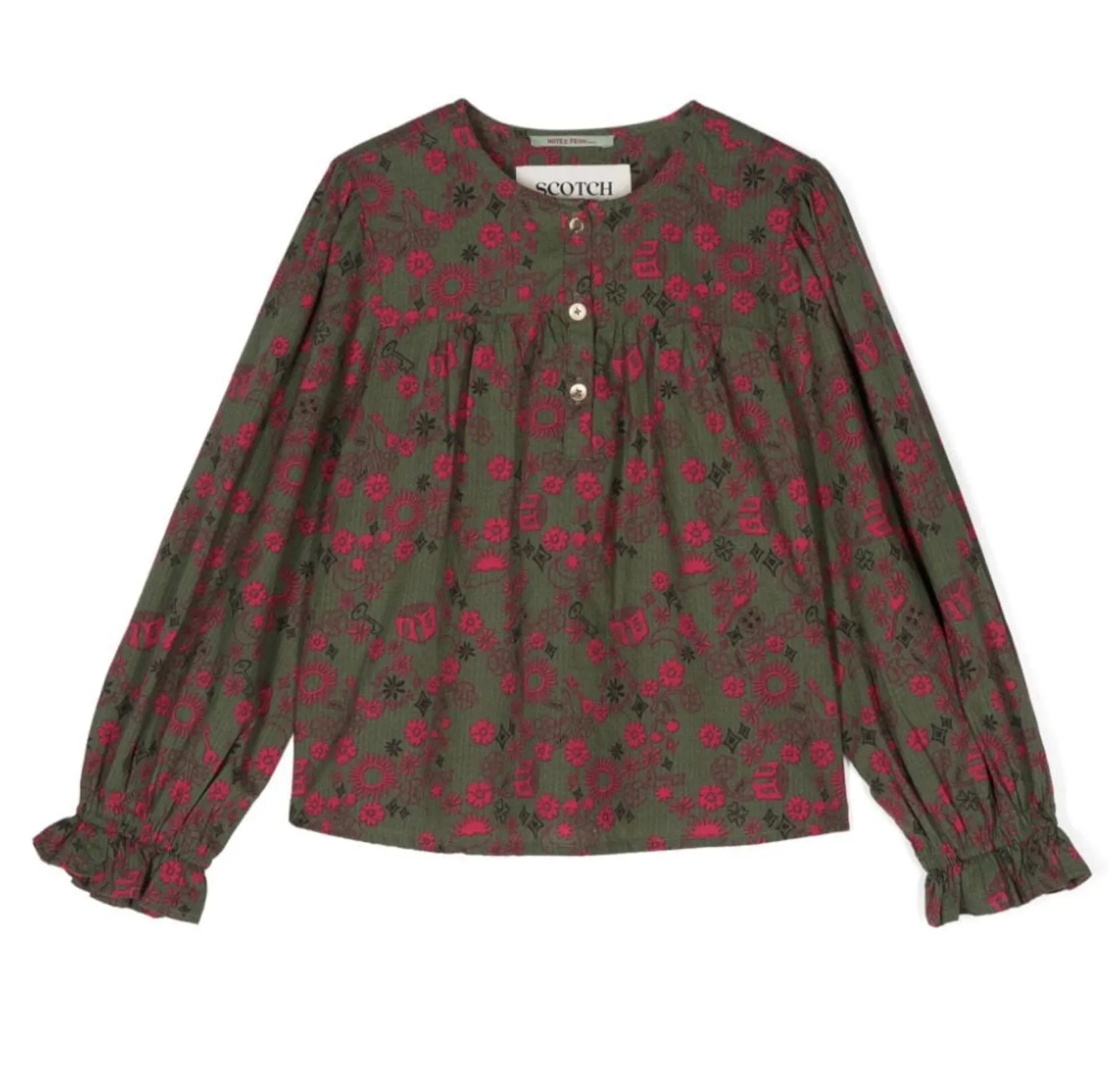 Scotch & Soda Floral Printed Long Sleeve Blouse