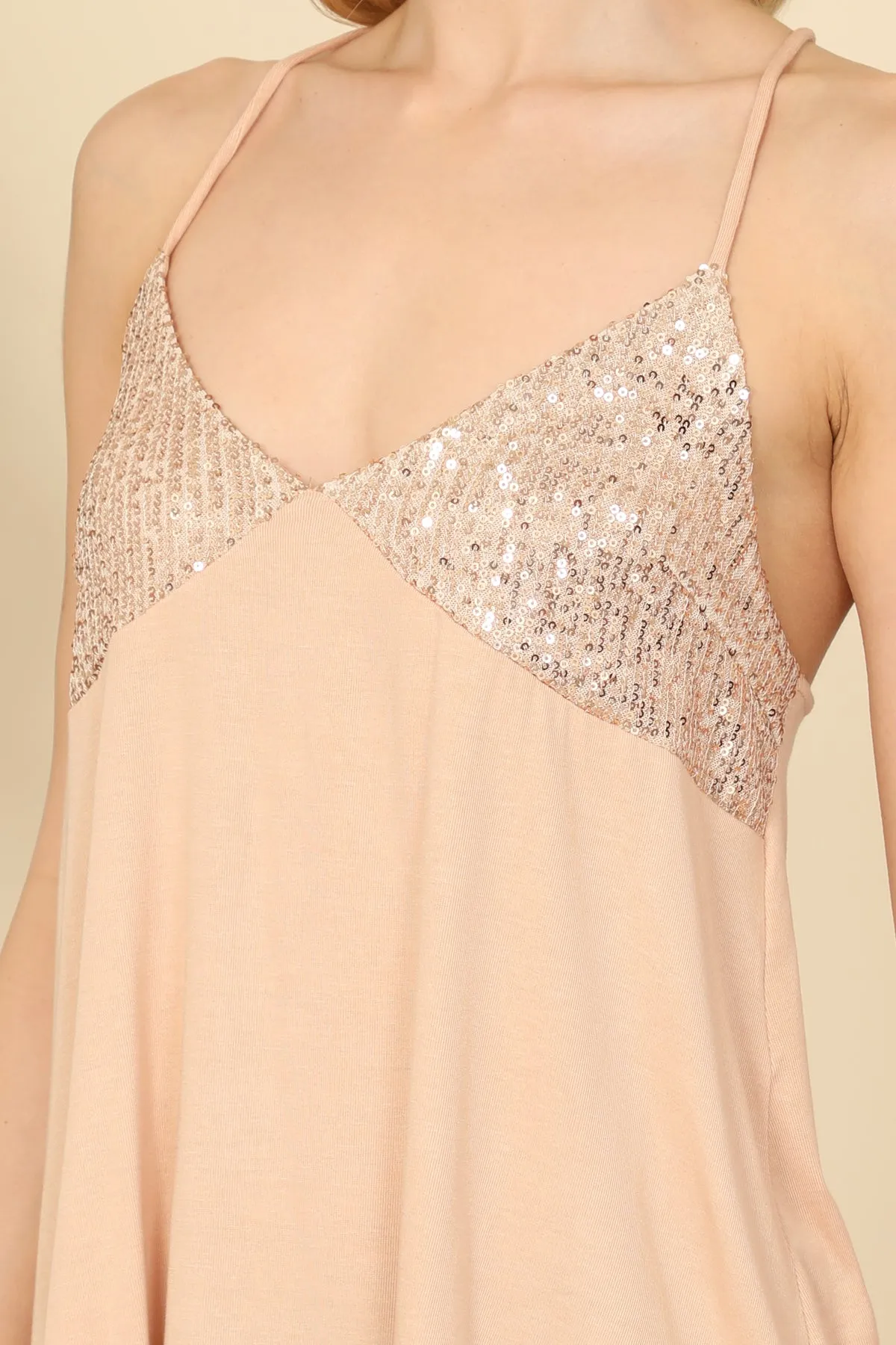 Sequins Detail Cami Top