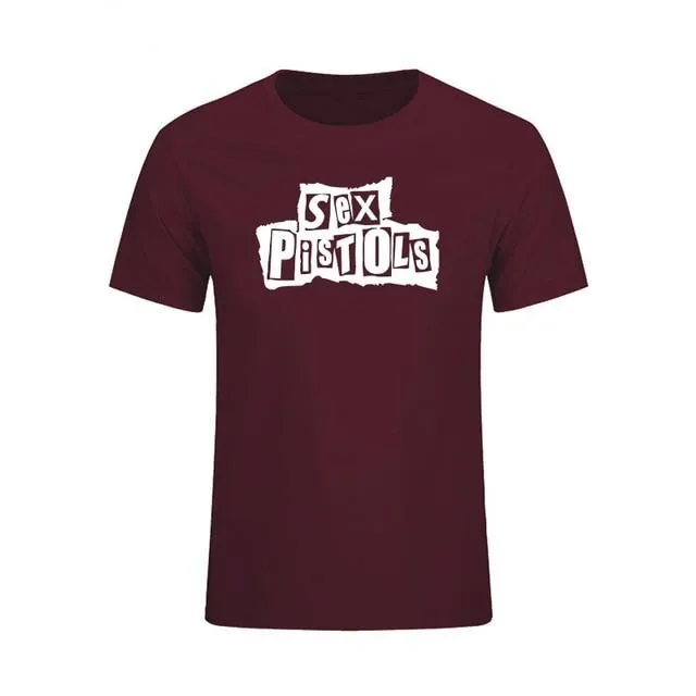 Sex Pistols T shirt Men Short sleeve Cotton Pistols Tops & Tees SJA