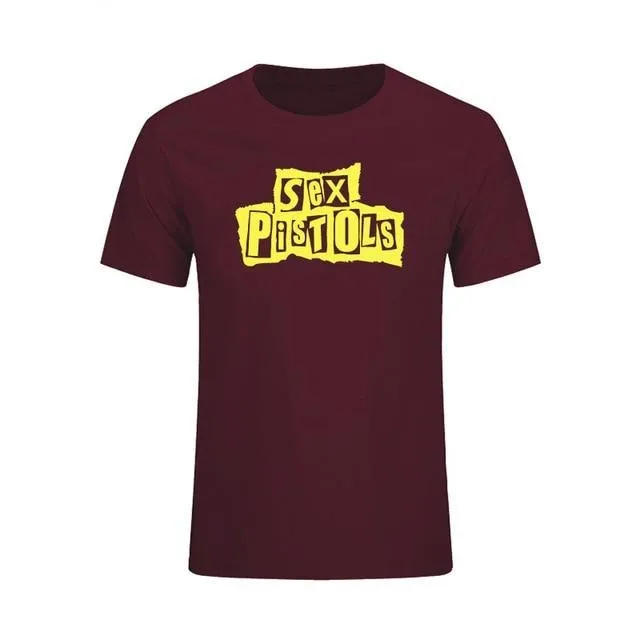 Sex Pistols T shirt Men Short sleeve Cotton Pistols Tops & Tees SJA