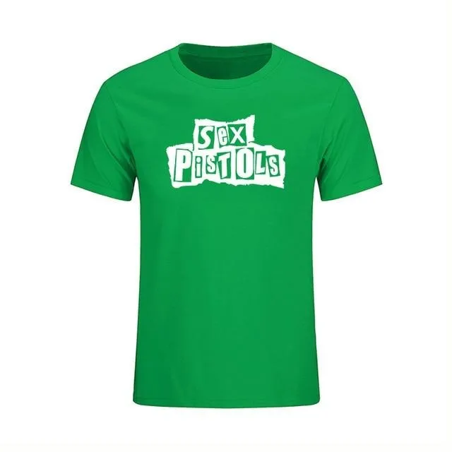 Sex Pistols T shirt Men Short sleeve Cotton Pistols Tops & Tees SJA