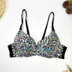 Sexy Diamond Beaded Bustier Tank Top – Sparkle & Confidence for Every Party