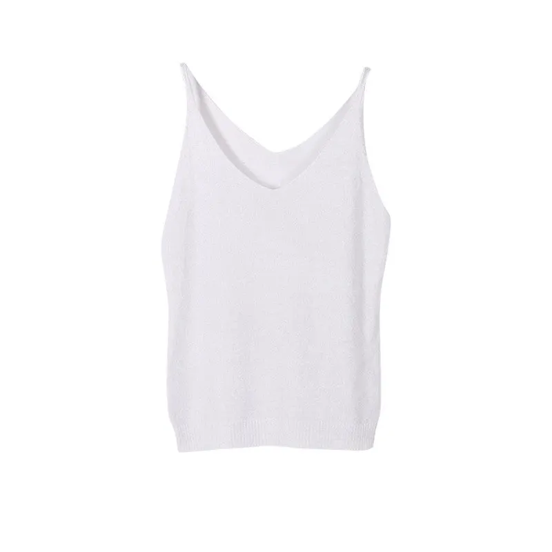 Sexy Women Fashion Knitting Vest Top Sleeveless V-Neck Blouse Casual Tank Tops