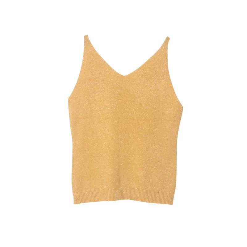 Sexy Women Fashion Knitting Vest Top Sleeveless V-Neck Blouse Casual Tank Tops