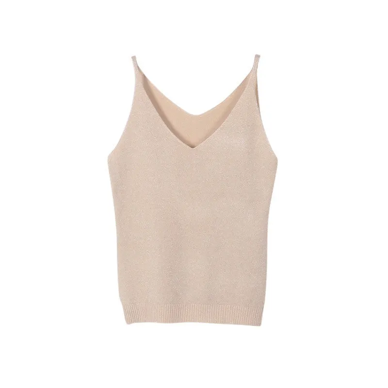 Sexy Women Fashion Knitting Vest Top Sleeveless V-Neck Blouse Casual Tank Tops