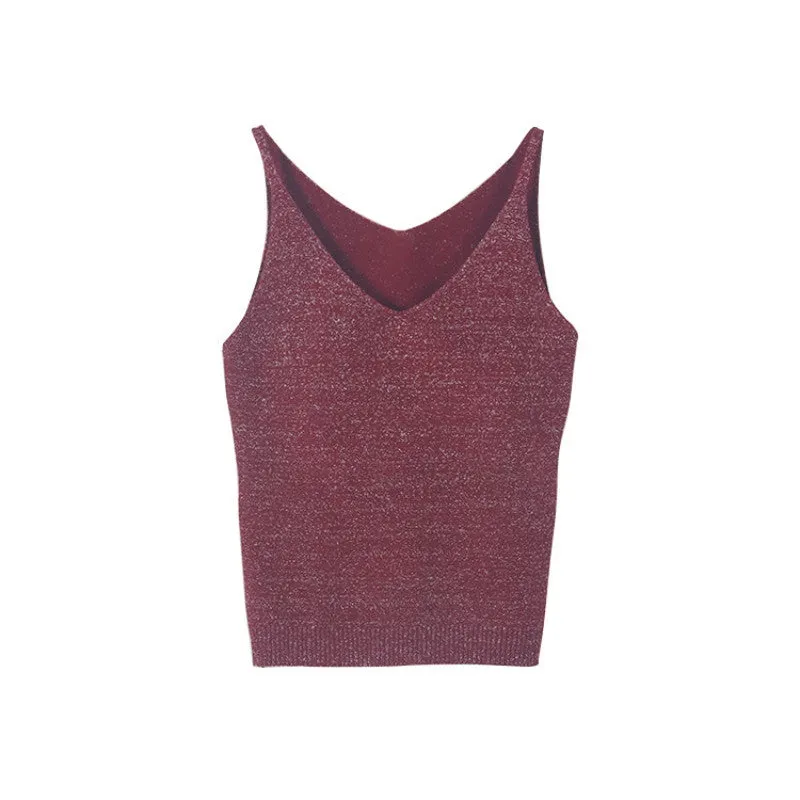 Sexy Women Fashion Knitting Vest Top Sleeveless V-Neck Blouse Casual Tank Tops