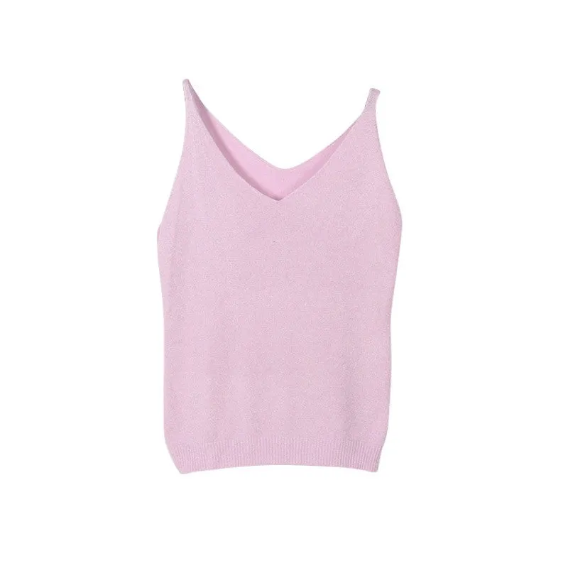Sexy Women Fashion Knitting Vest Top Sleeveless V-Neck Blouse Casual Tank Tops
