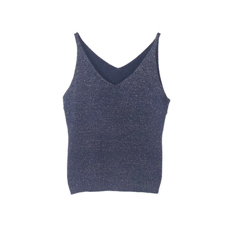 Sexy Women Fashion Knitting Vest Top Sleeveless V-Neck Blouse Casual Tank Tops